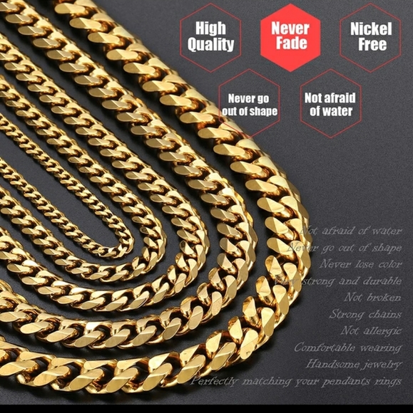 😍New High Quality Gold Chain Link Necklace - Picture 4 of 9
